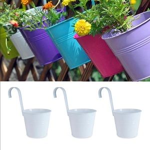 BrandNew! Beautiful White Iron Planter Pots!